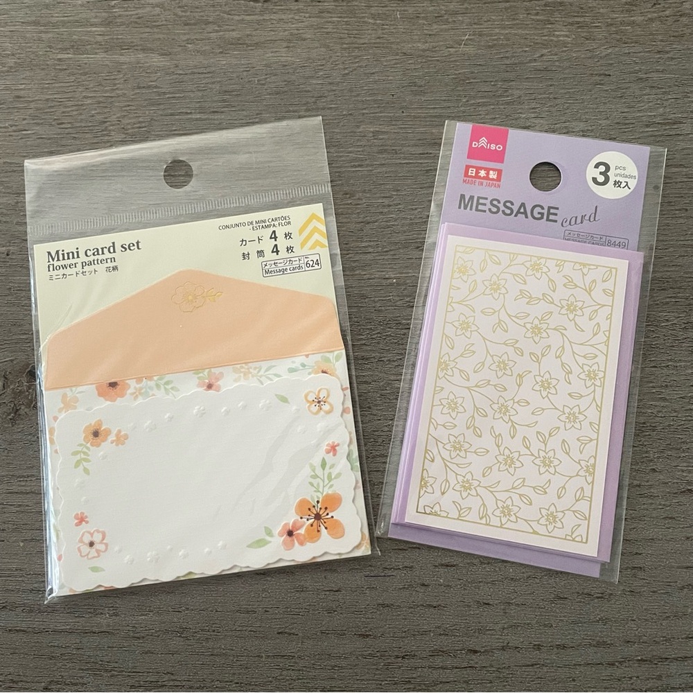 Daiso Mini Floral Card Sets